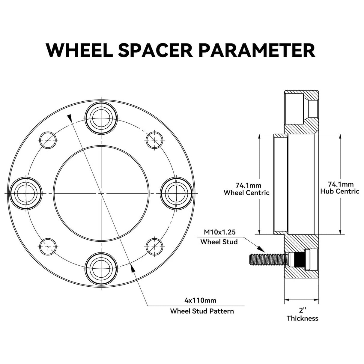 Richeer 4x110mm to 4x137mm Wheel Adapters for Rancher and Compatible Models