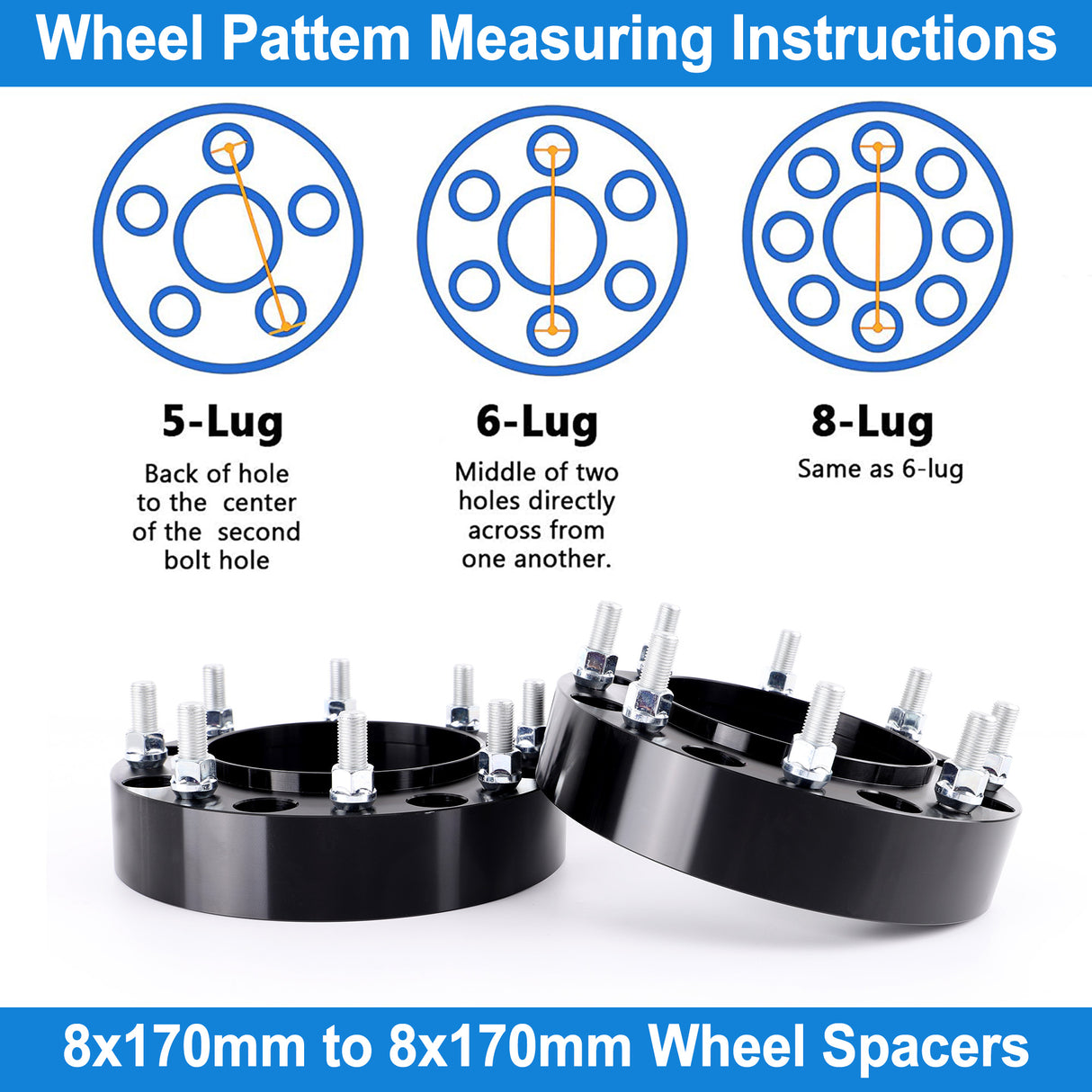 Richeer 8x170mm Hubcentric Wheel Spacers for F250, F350 Super Duty and Compatible Models