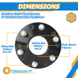 Richeer 5x4.75" to 6x5.5" Wheel Adapters for Compatible Models