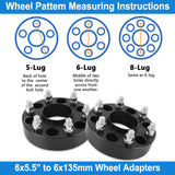 Richeer 6x5.5" to 6x135mm Wheel Adapters for Silverado and Compatible Models