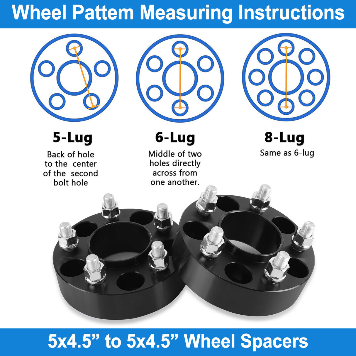 Richeer 5x4.5" Hubcentric Wheel Spacers for Jeep (Cherokee, Comanche & More)