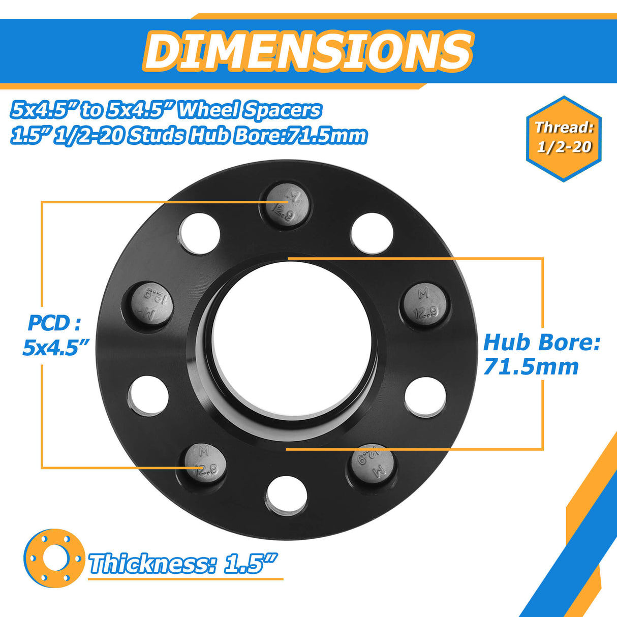 Richeer 5x4.5" Hubcentric Wheel Spacers for Jeep (Cherokee, Comanche & More)