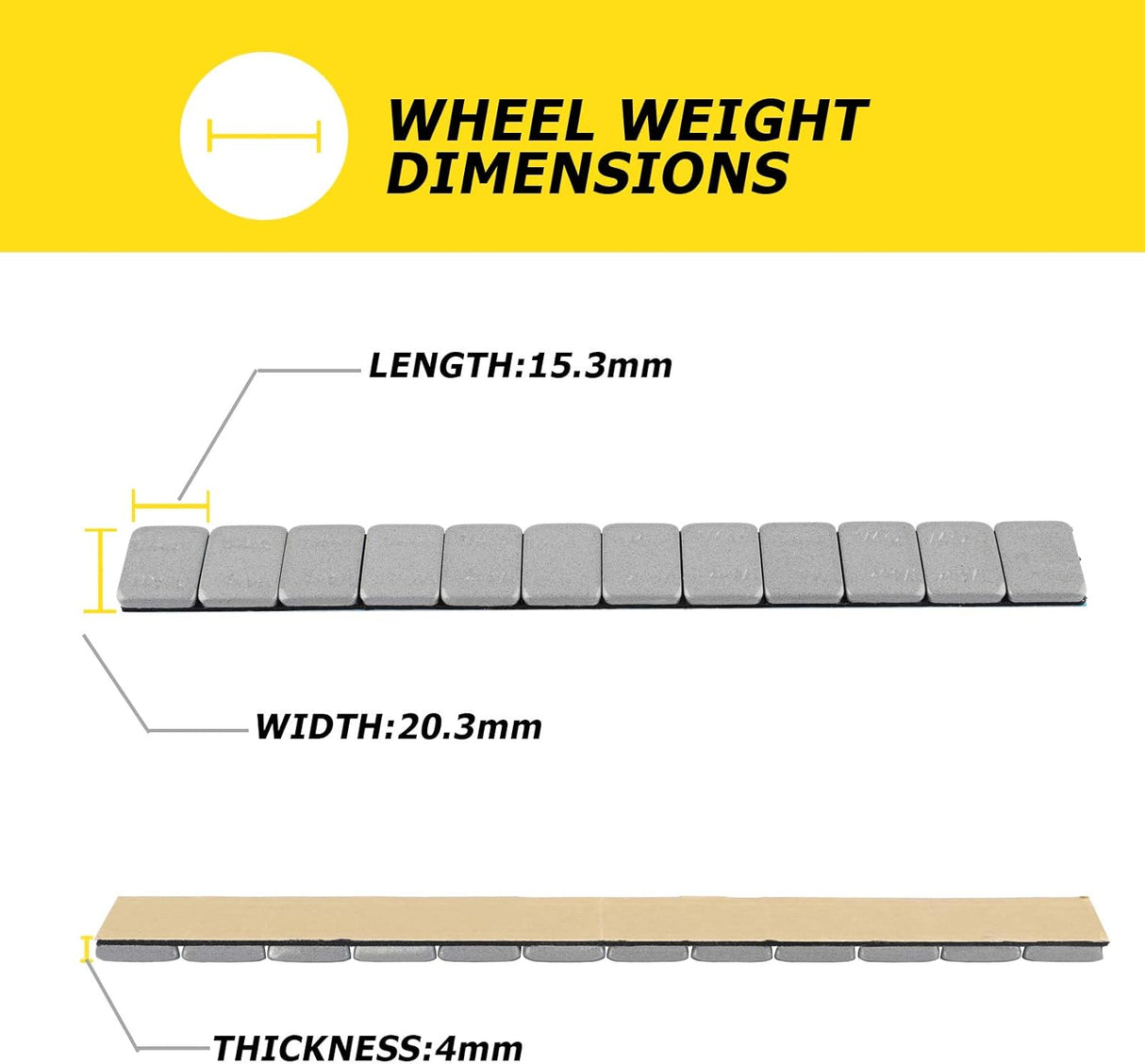 Richeer 1/4oz Wheel Weights, 96pcs 24oz/Box with Strong Adhesive for Cars, Trucks, SUVs, Motorcycles